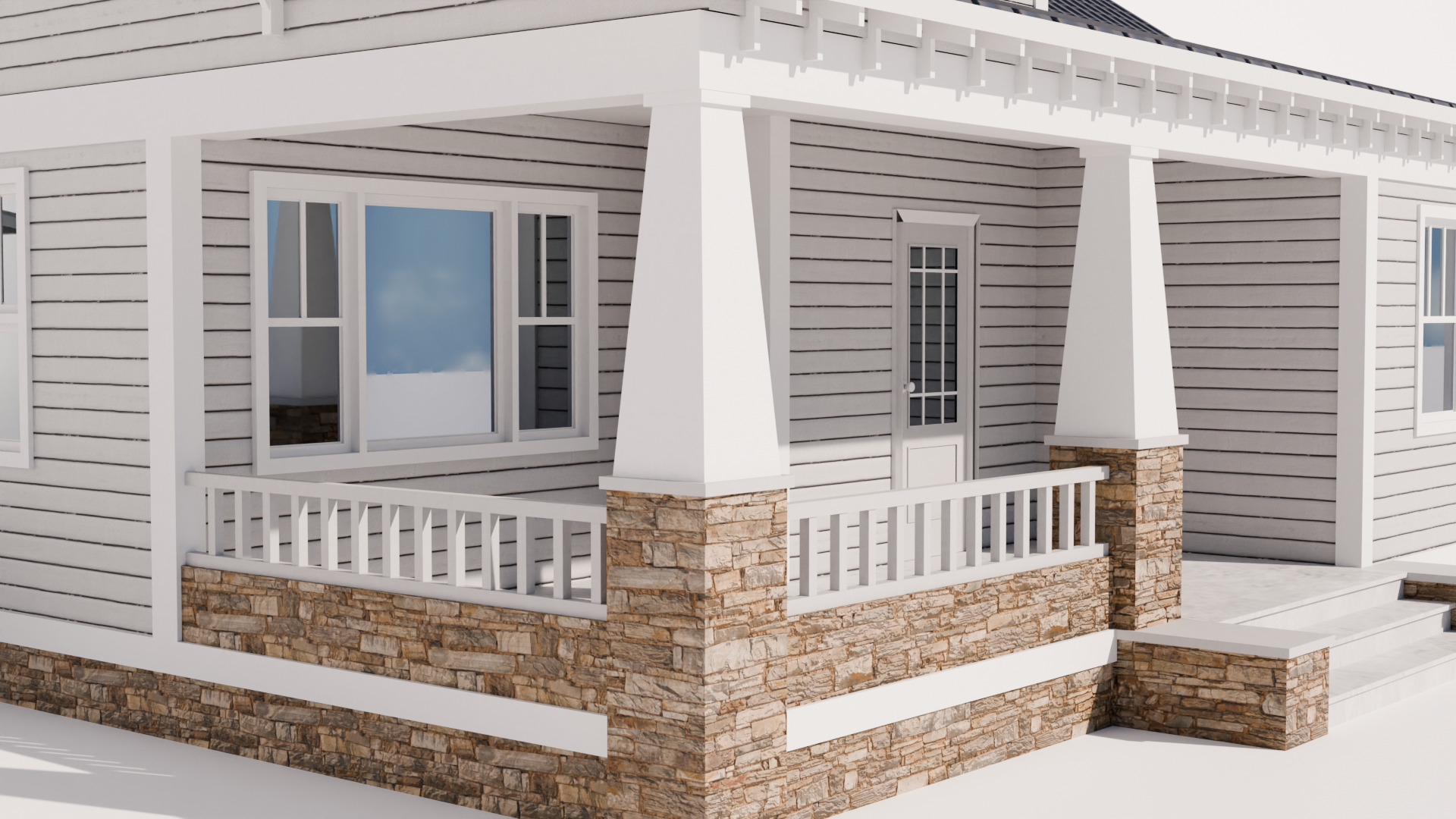 Cottage Houses Collection 1 Low-poly 3D model_8