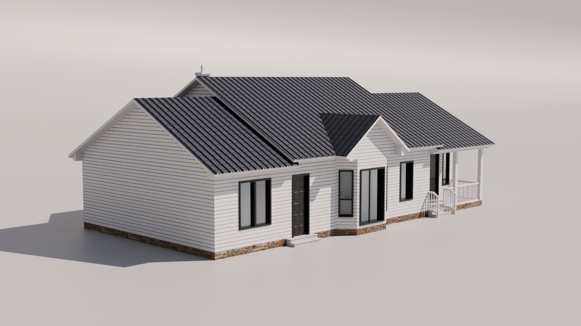 Cottage Houses Collection 1 Low-poly 3D model_13