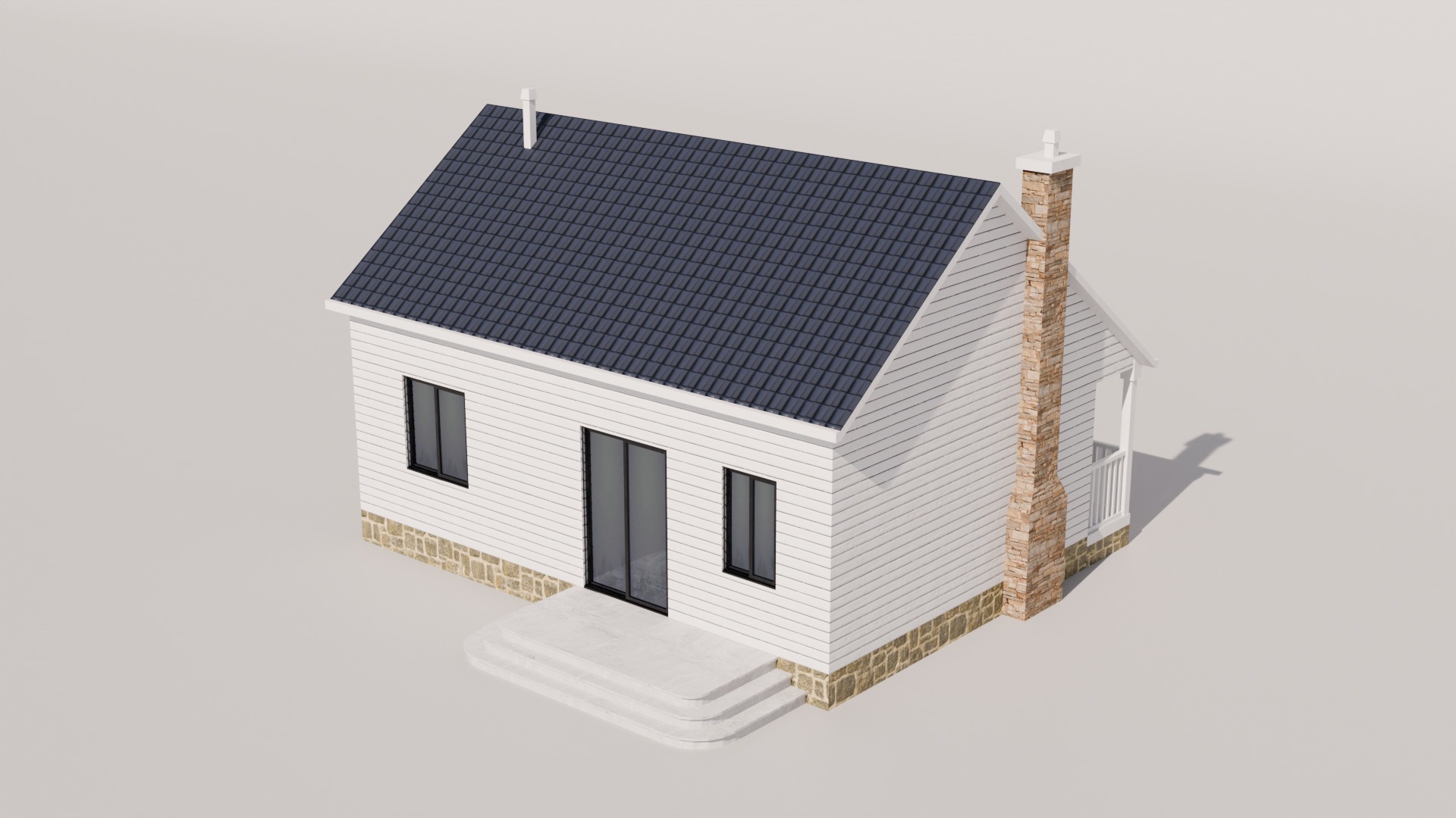 Cottage Houses Collection 1 Low-poly 3D model_2