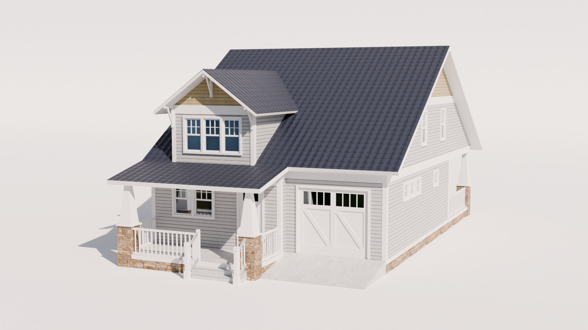 Cottage Houses Collection 1 Low-poly 3D model_24