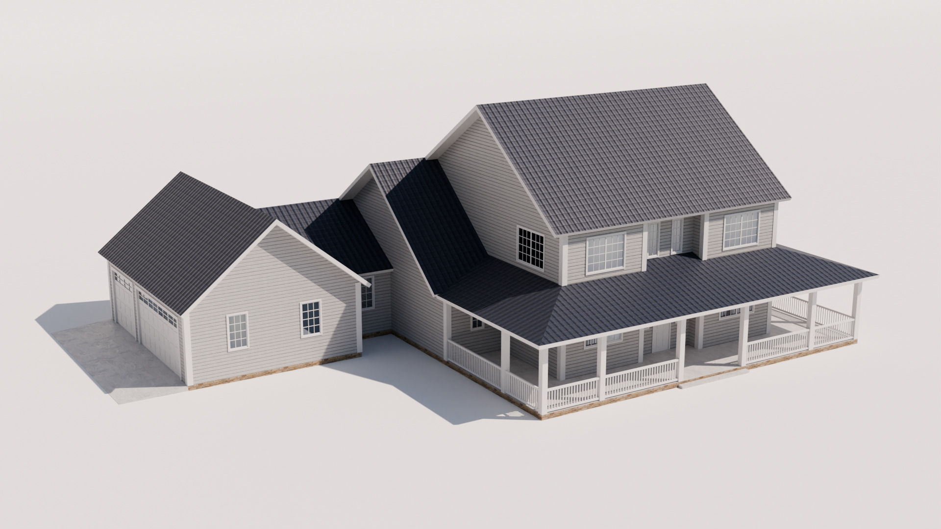 Cottage Houses Collection 1 Low-poly 3D model_18