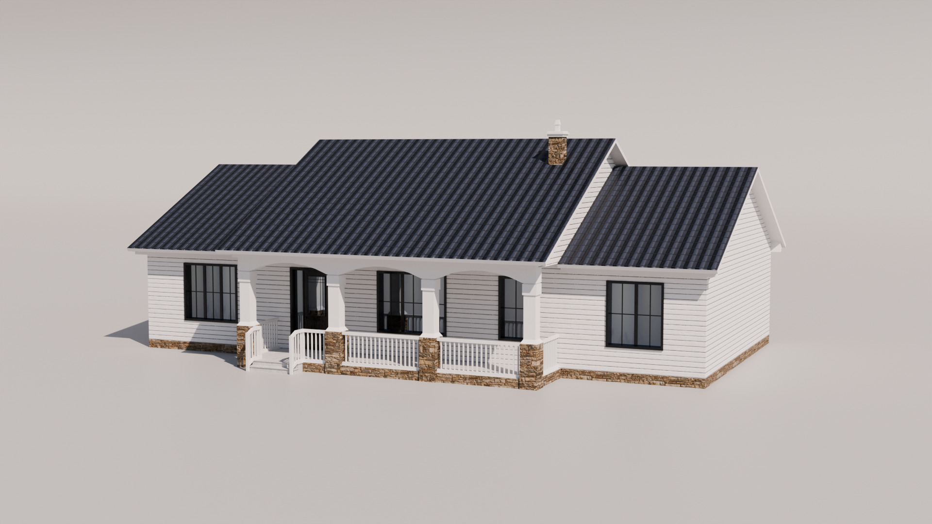 Cottage Houses Collection 1 Low-poly 3D model_12