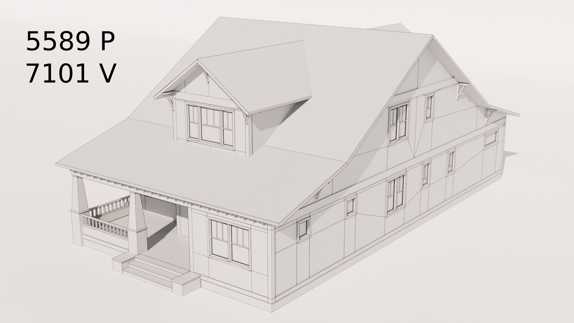 Cottage Houses Collection 1 Low-poly 3D model_11