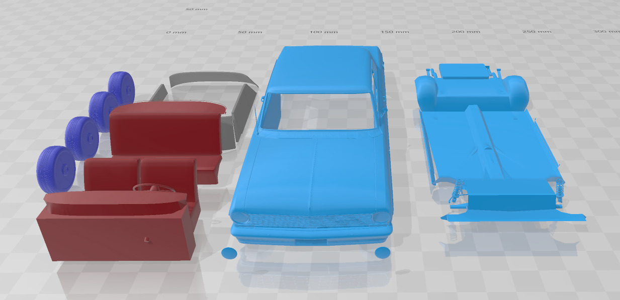 1964 Chevrolet Chevy II Nova separate parts 3D print model_8