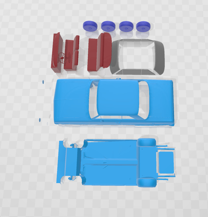 1964 Chevrolet Chevy II Nova separate parts 3D print model_2