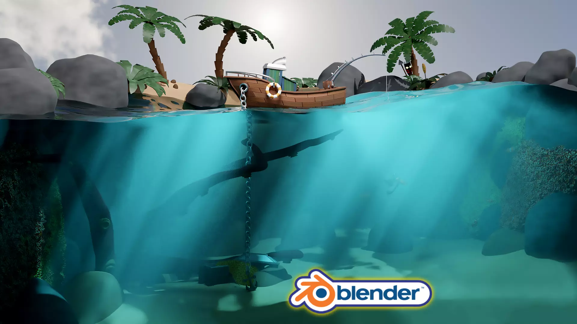 Blender 2 9 Design Render a Stylized Water Scene Free 3D model