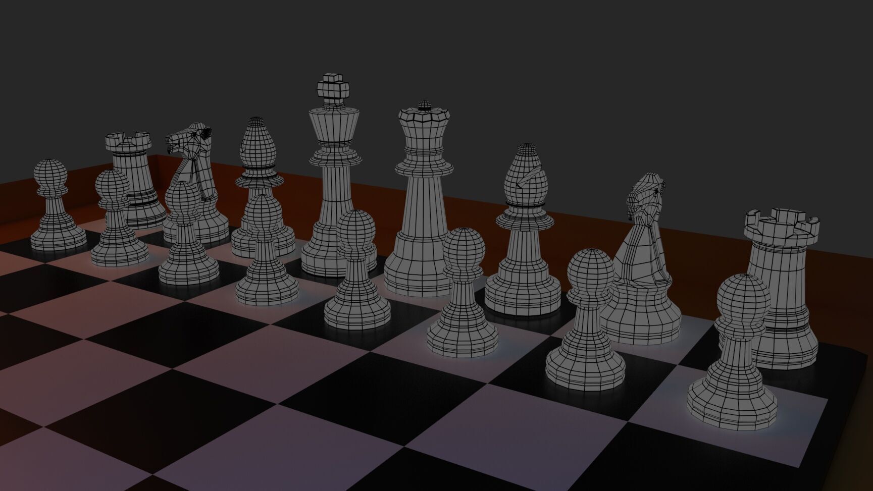 Chess set 3D model_3