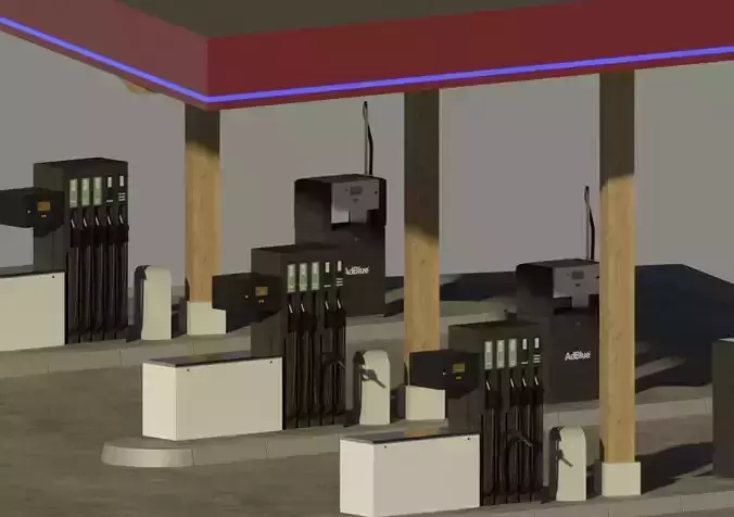 Gasstation Tankstelle 3D model