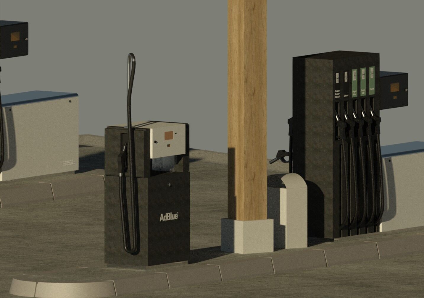 Gasstation Tankstelle 3D model_2