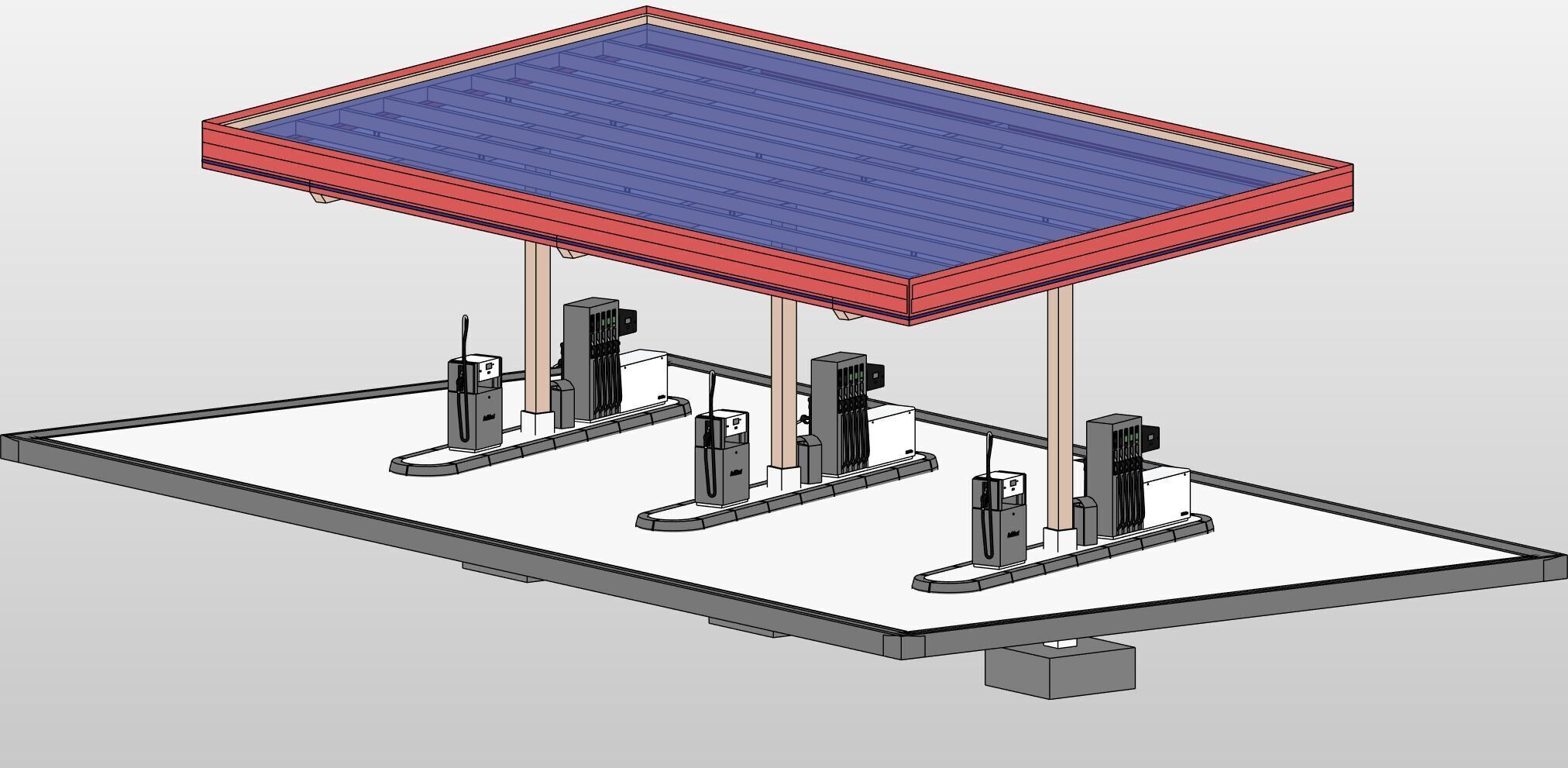 Gasstation Tankstelle 3D model_3