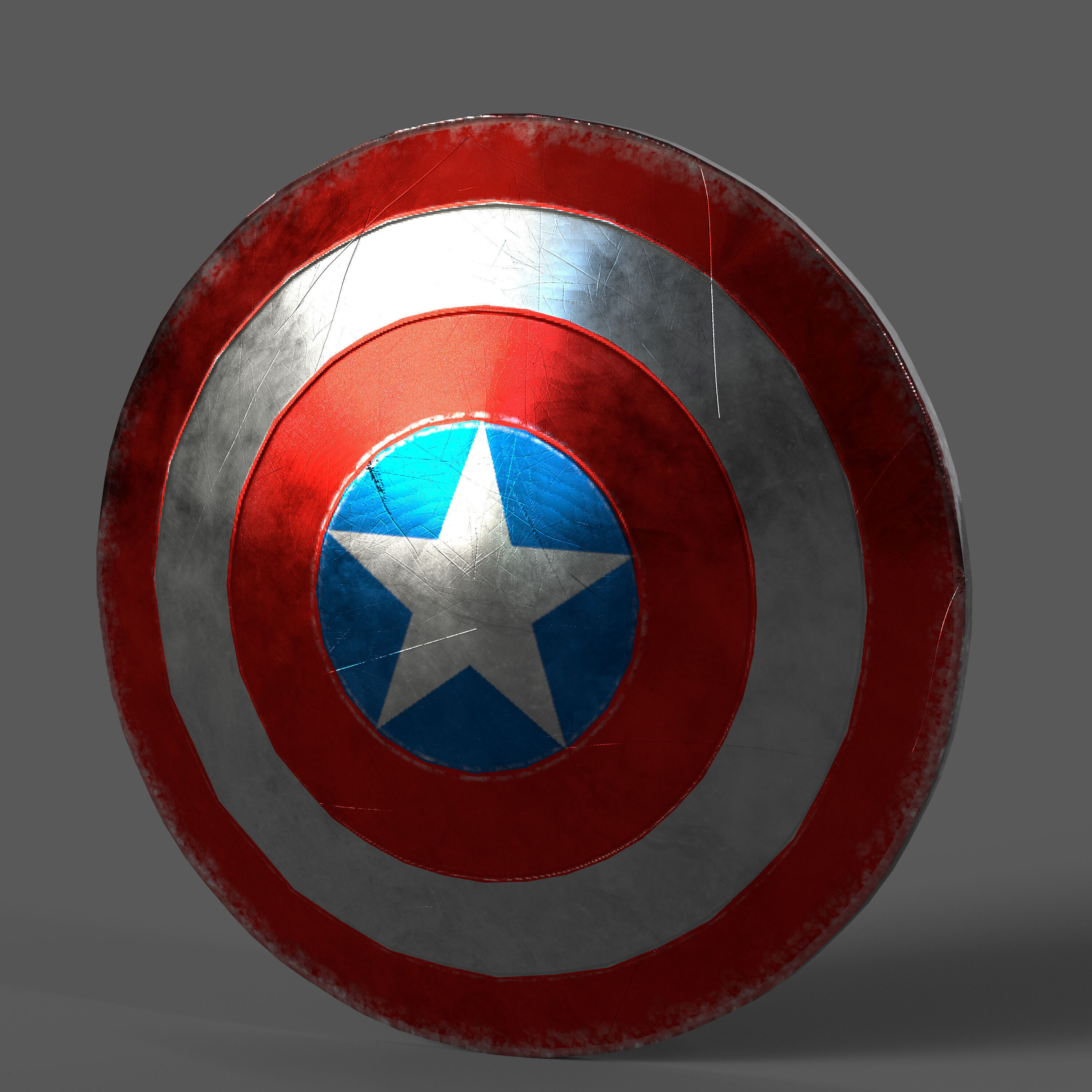 Thor Mjolnir and Captain America Shield Low-poly 3D model_1