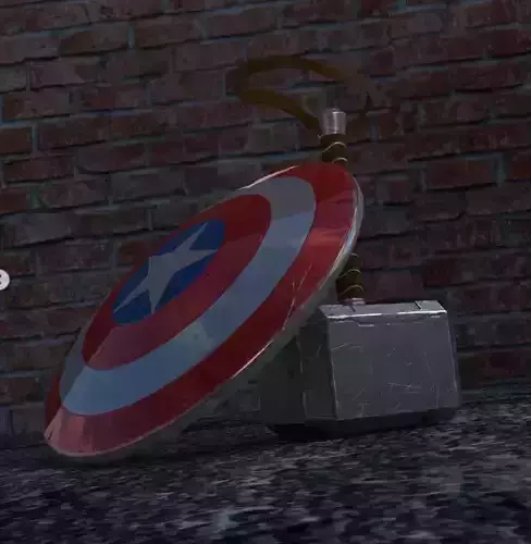 Thor Mjolnir and Captain America Shield
