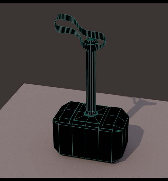 Thor Mjolnir and Captain America Shield Low-poly 3D model_5