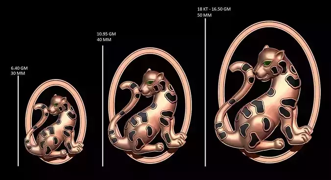 Panther Halo Diamond Pendant 3D Model - STL File for Jewelry