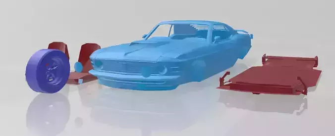 1970 Mustang Boss 302 - 3D Printable Model in Separate Parts