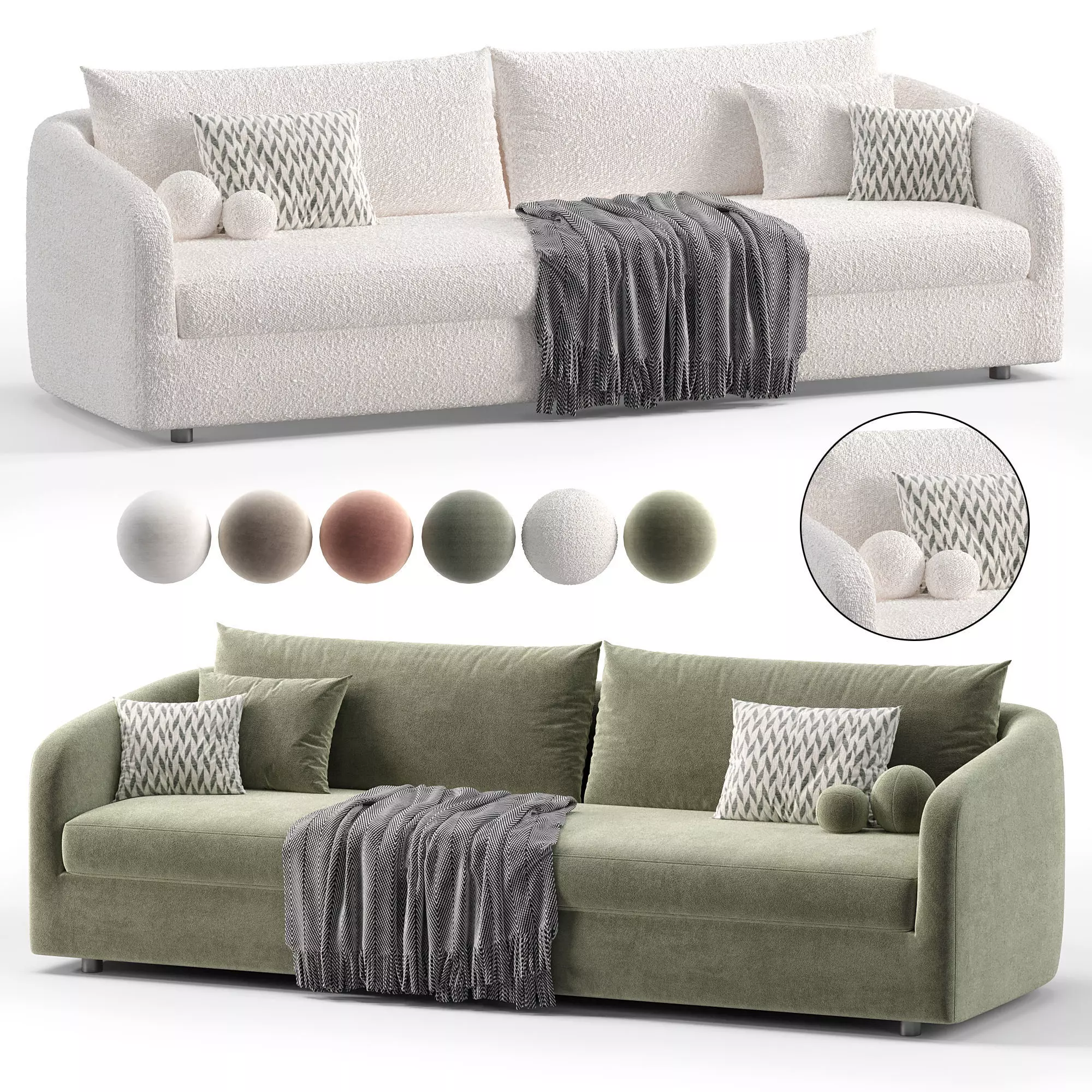 Geneva Sofa Low-poly 3D model