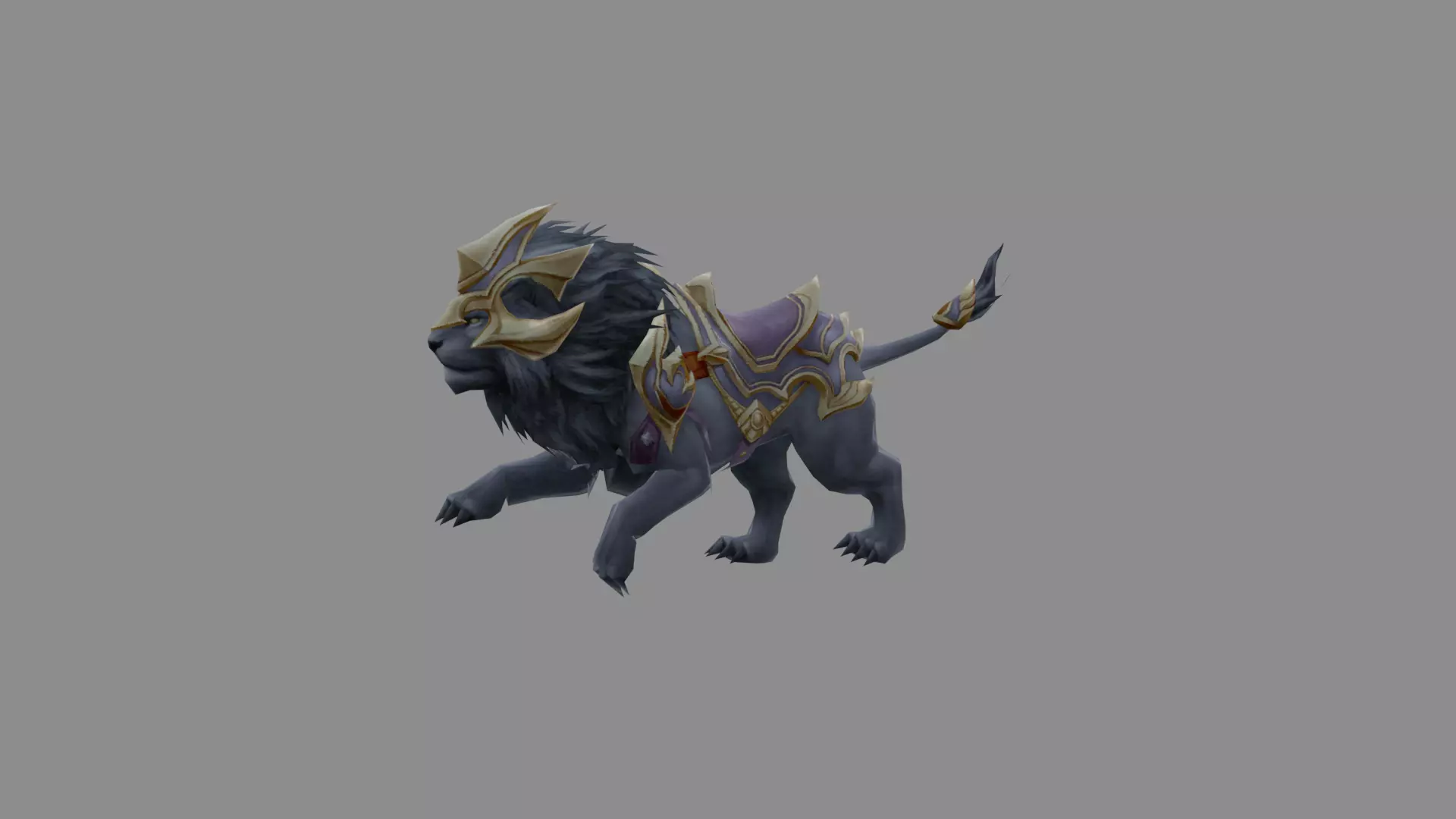 Black Lion Fantasy Monster Low Poly Low-poly 3D model_0