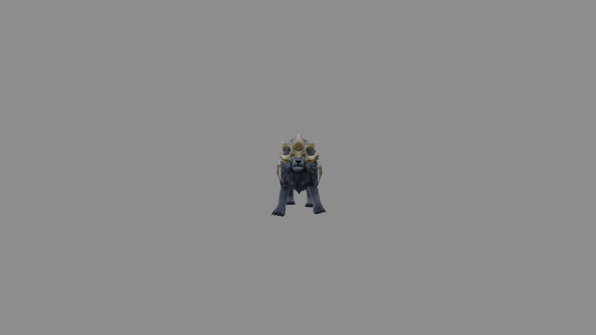 Black Lion Fantasy Monster Low Poly Low-poly 3D model_5