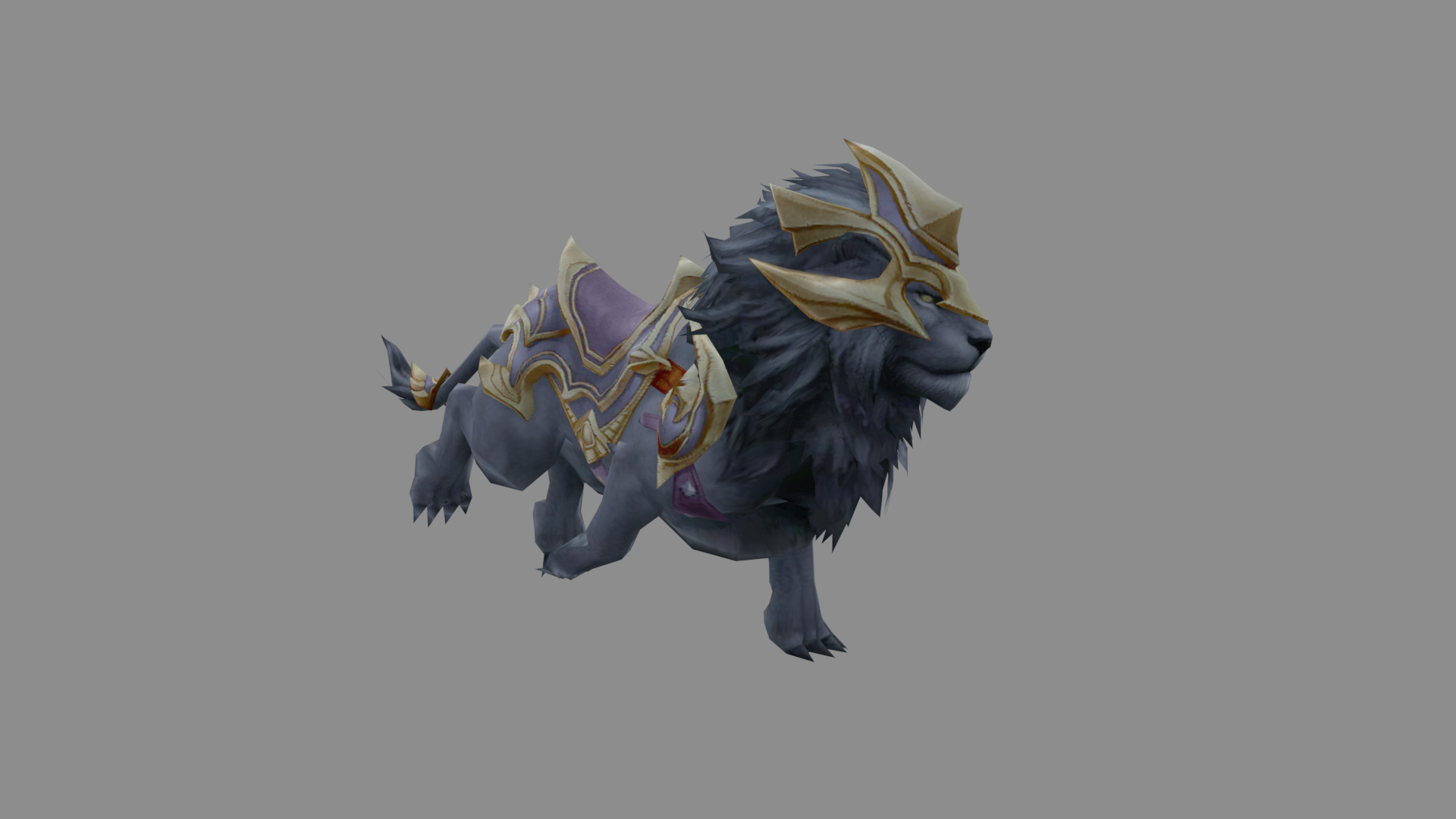 Black Lion Fantasy Monster Low Poly Low-poly 3D model_1
