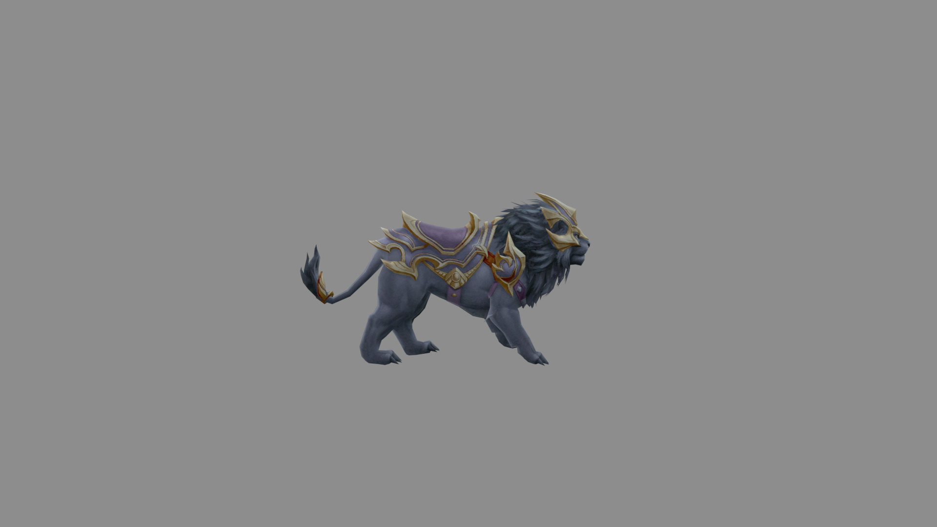 Black Lion Fantasy Monster Low Poly Low-poly 3D model_2