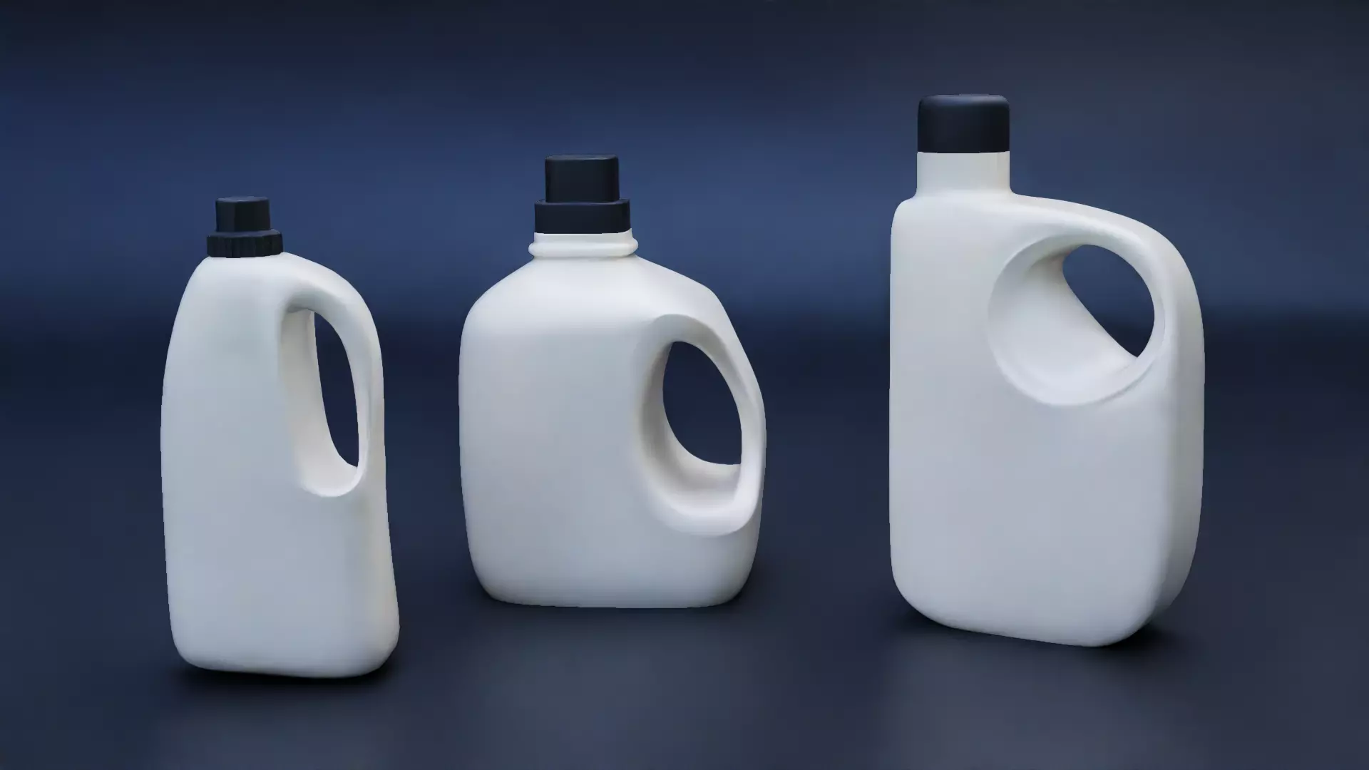 Plastic Detergent Bottle Set Clean Product Packaging 3D model_0