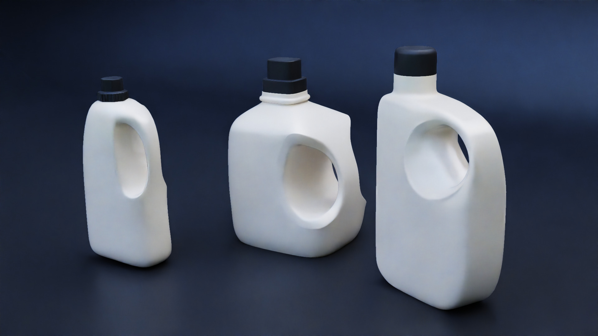 Plastic Detergent Bottle Set Clean Product Packaging 3D model_17