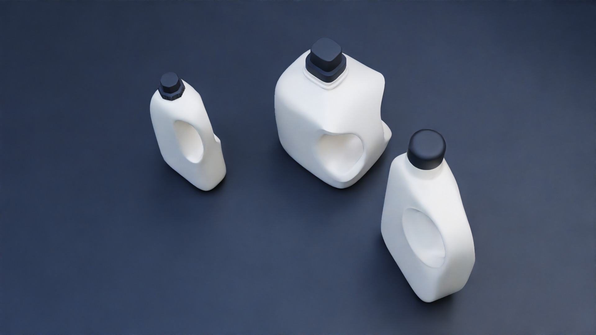 Plastic Detergent Bottle Set Clean Product Packaging 3D model_18