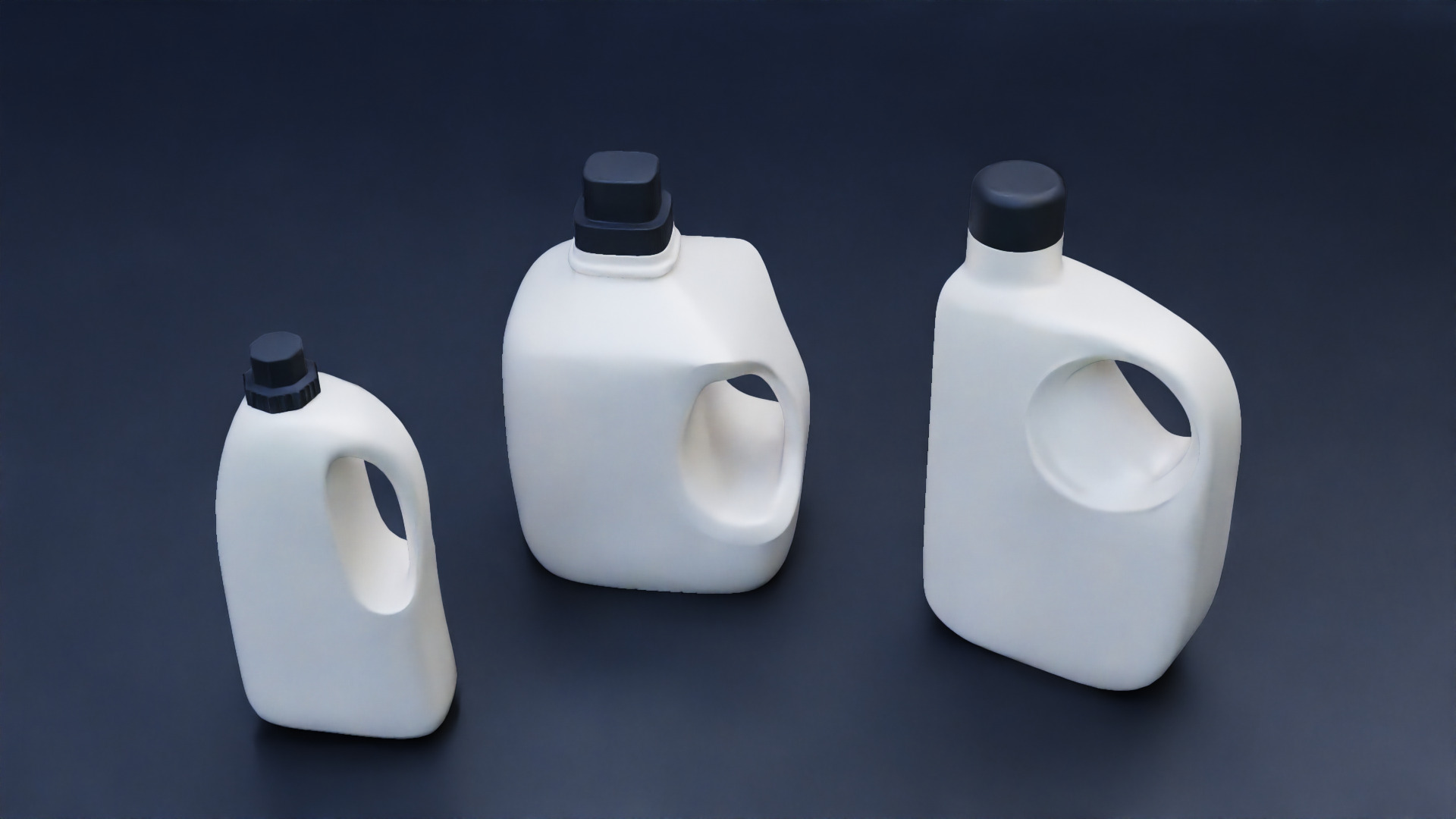 Plastic Detergent Bottle Set Clean Product Packaging 3D model_15