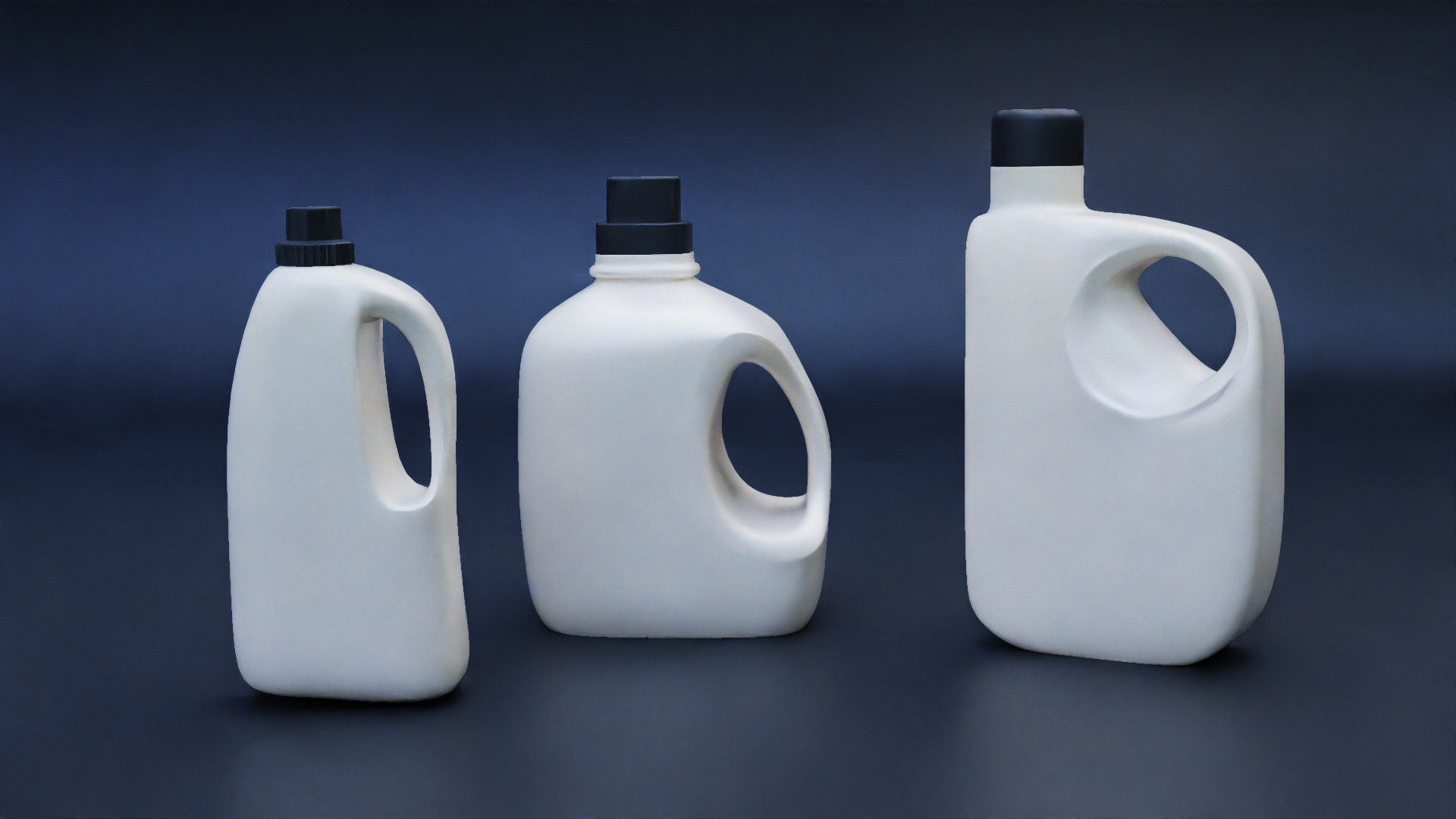 Plastic Detergent Bottle Set Clean Product Packaging 3D model_13