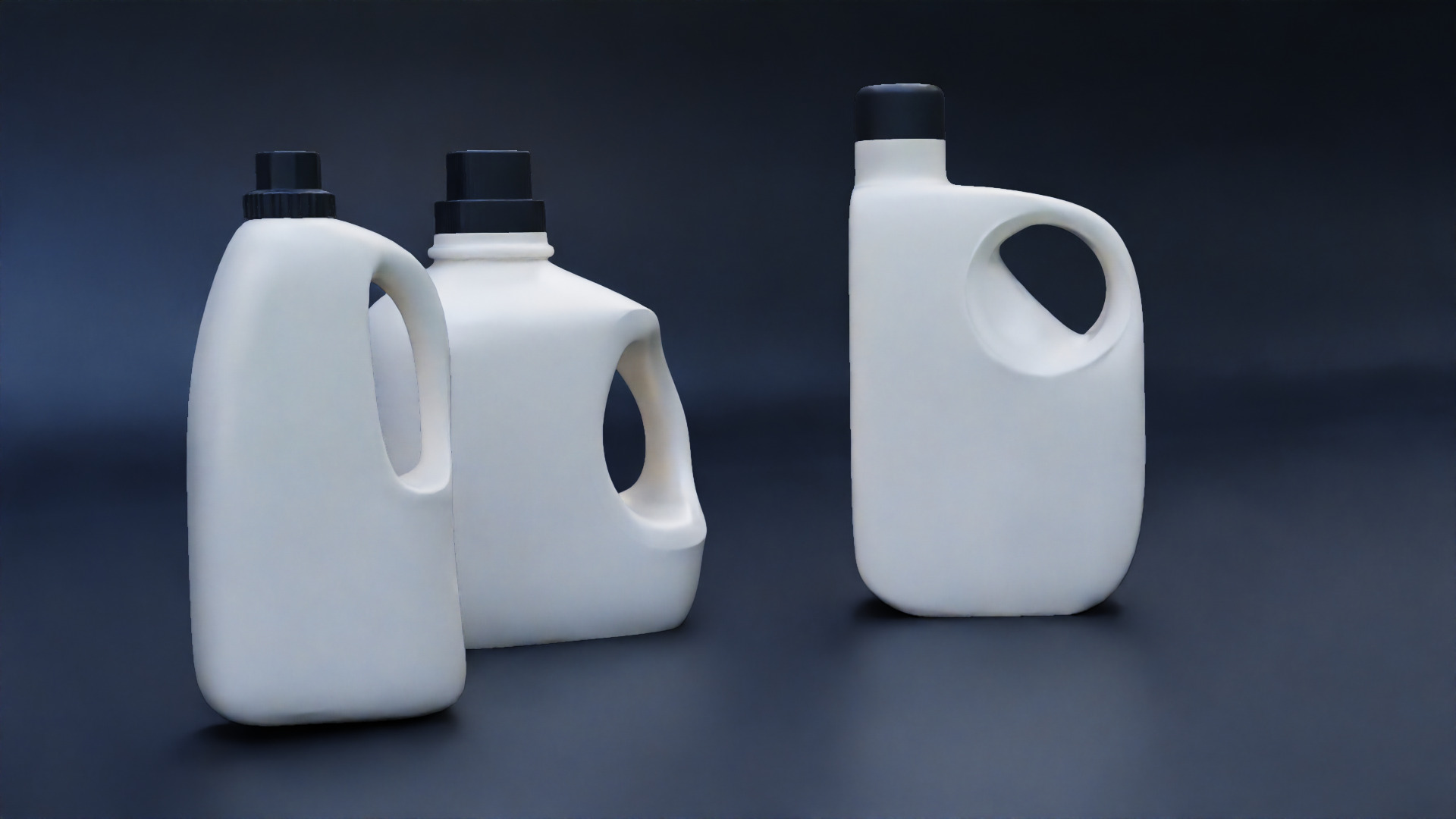 Plastic Detergent Bottle Set Clean Product Packaging 3D model_19