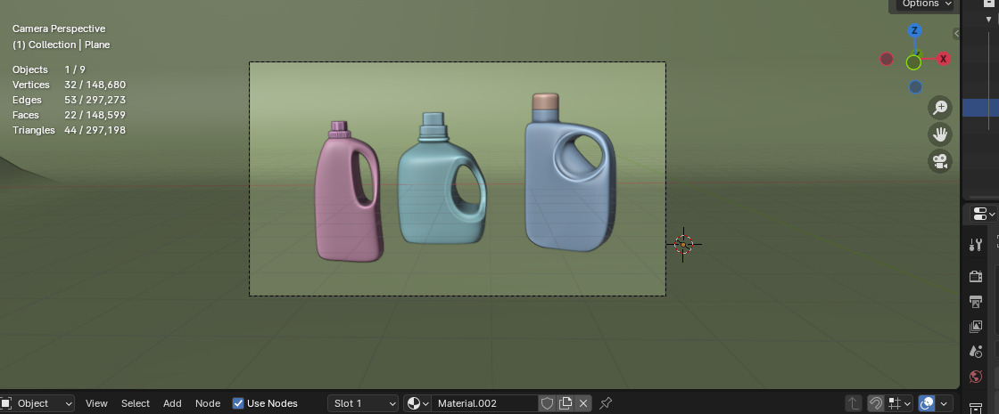 Plastic Detergent Bottle Set Clean Product Packaging 3D model_12