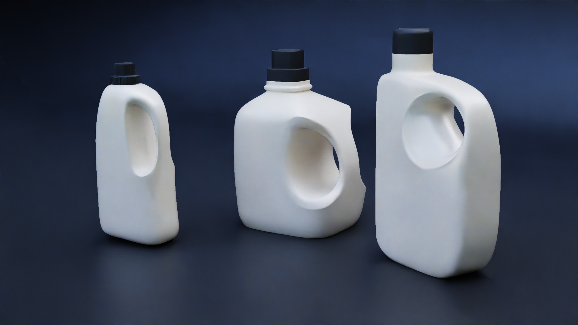 Plastic Detergent Bottle Set Clean Product Packaging 3D model_16