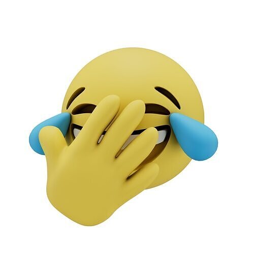 Joy Face with Hand Emoji v1 001 Low-poly 3D model