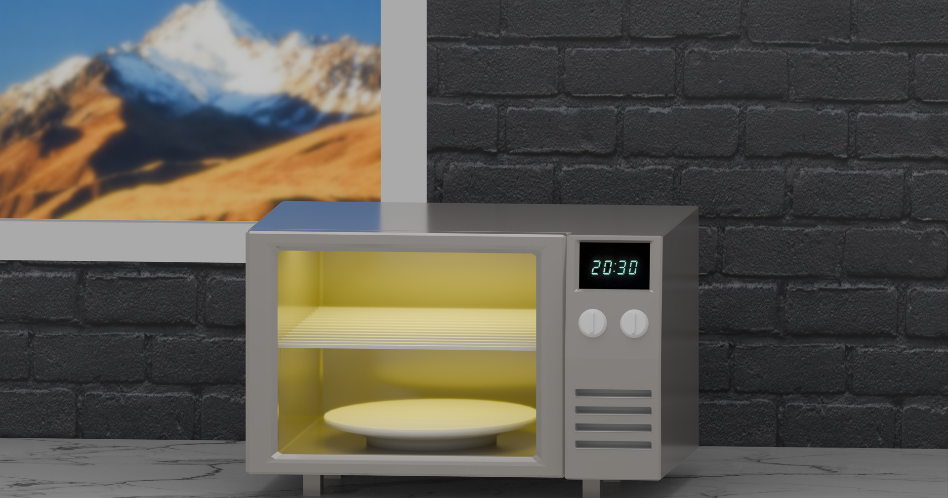 Microwave Free 3D model_2