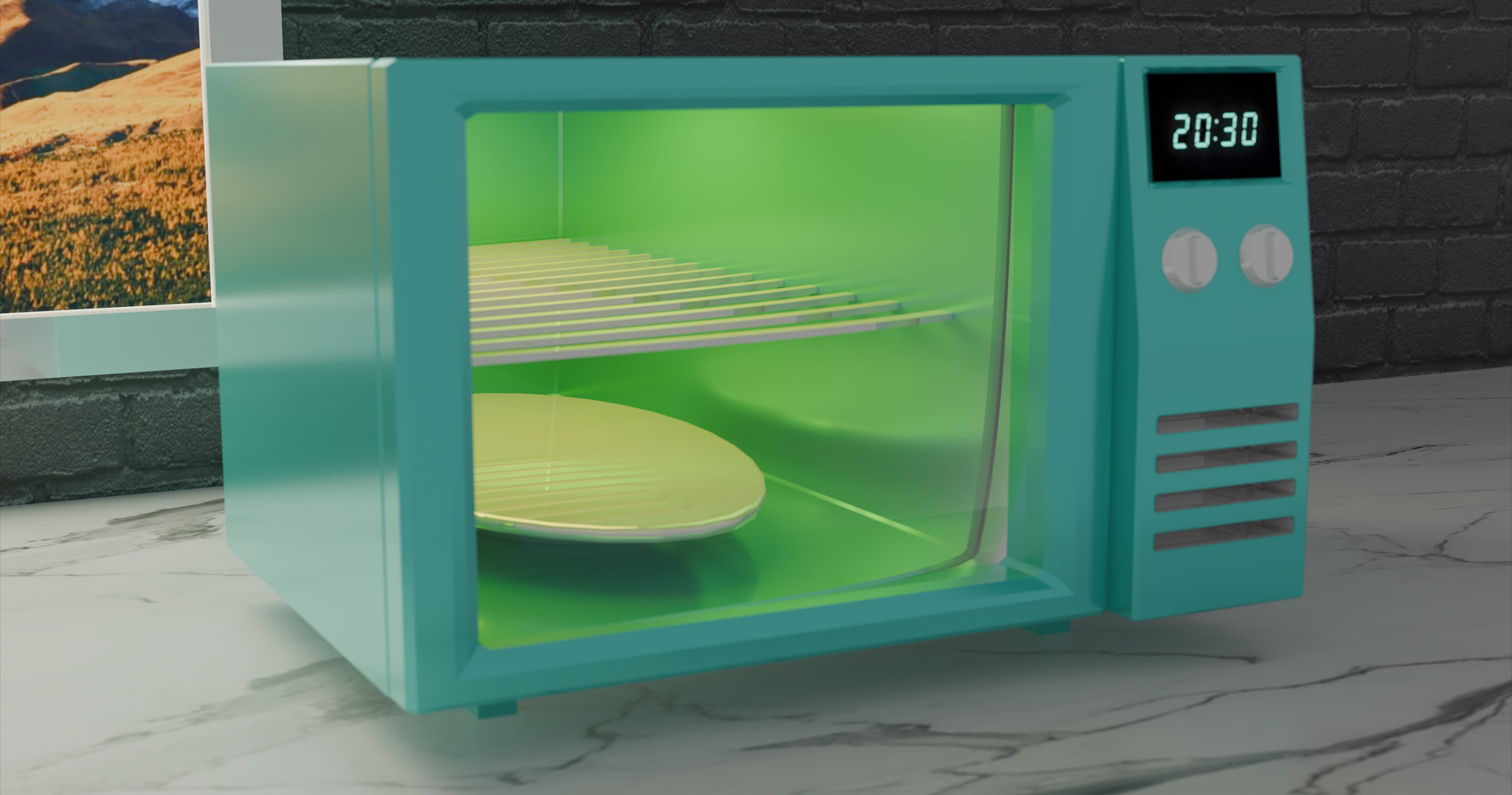 Microwave Free 3D model_1