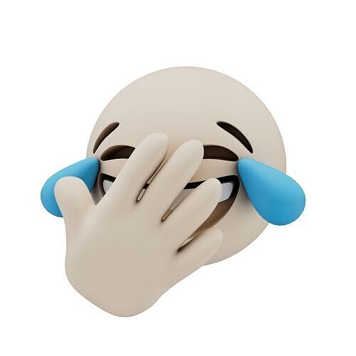 Joy Face with Hand Emoji v1 002 Low-poly 3D model