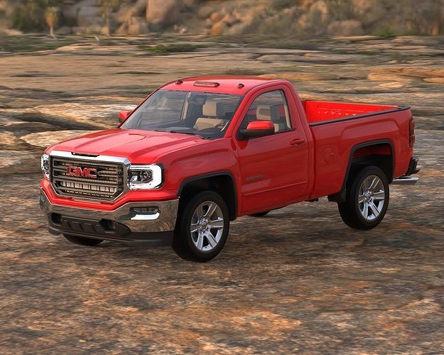 Gmc Sierra 2018 pickup high quality and lowpoly  Low-poly 3D model