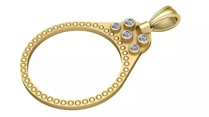 Vintage white gold engagement ring  PANDANT 3D PRINTABLE MODAL 