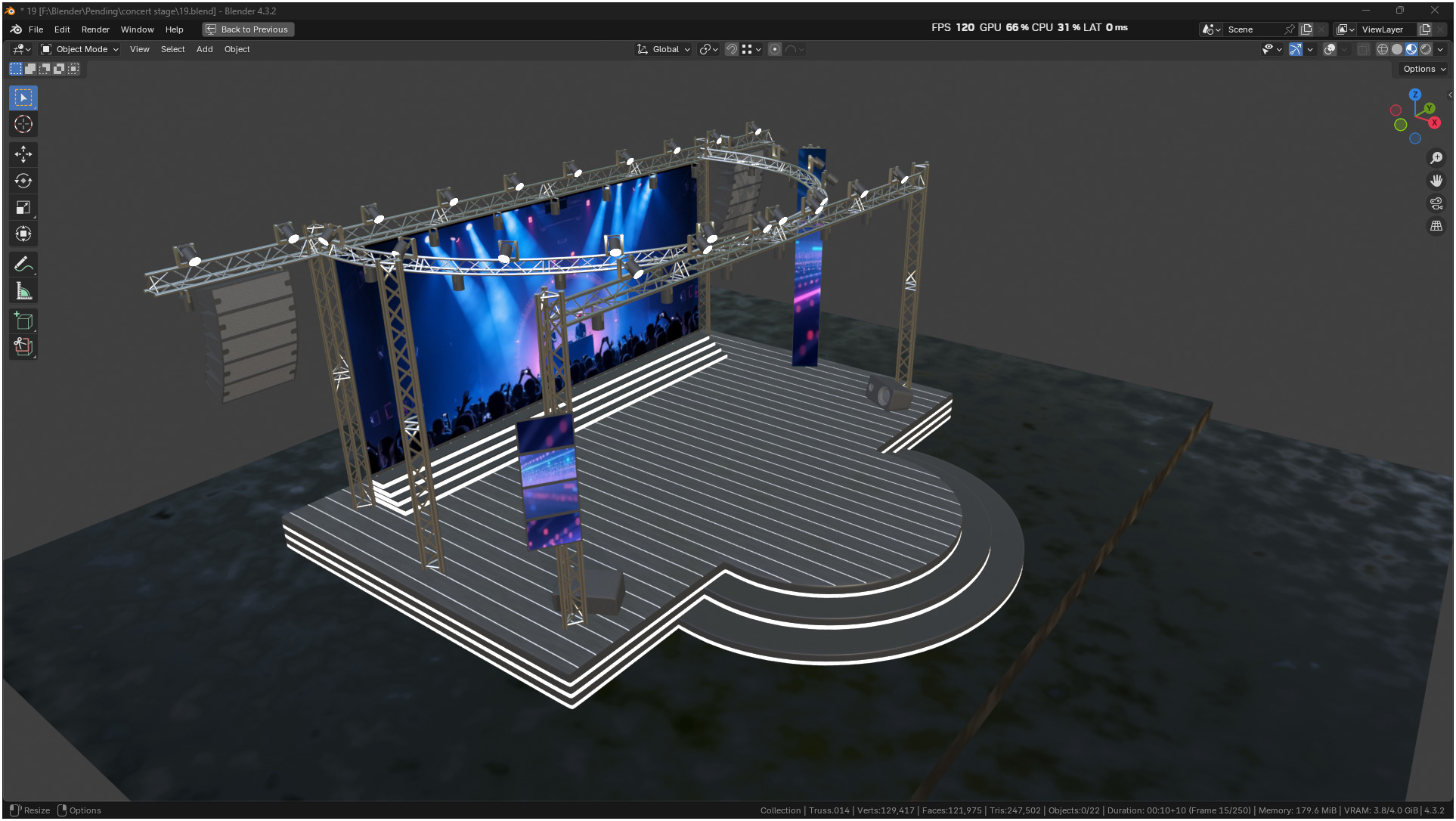 Entertainment Concert Event Stage 3D model_23