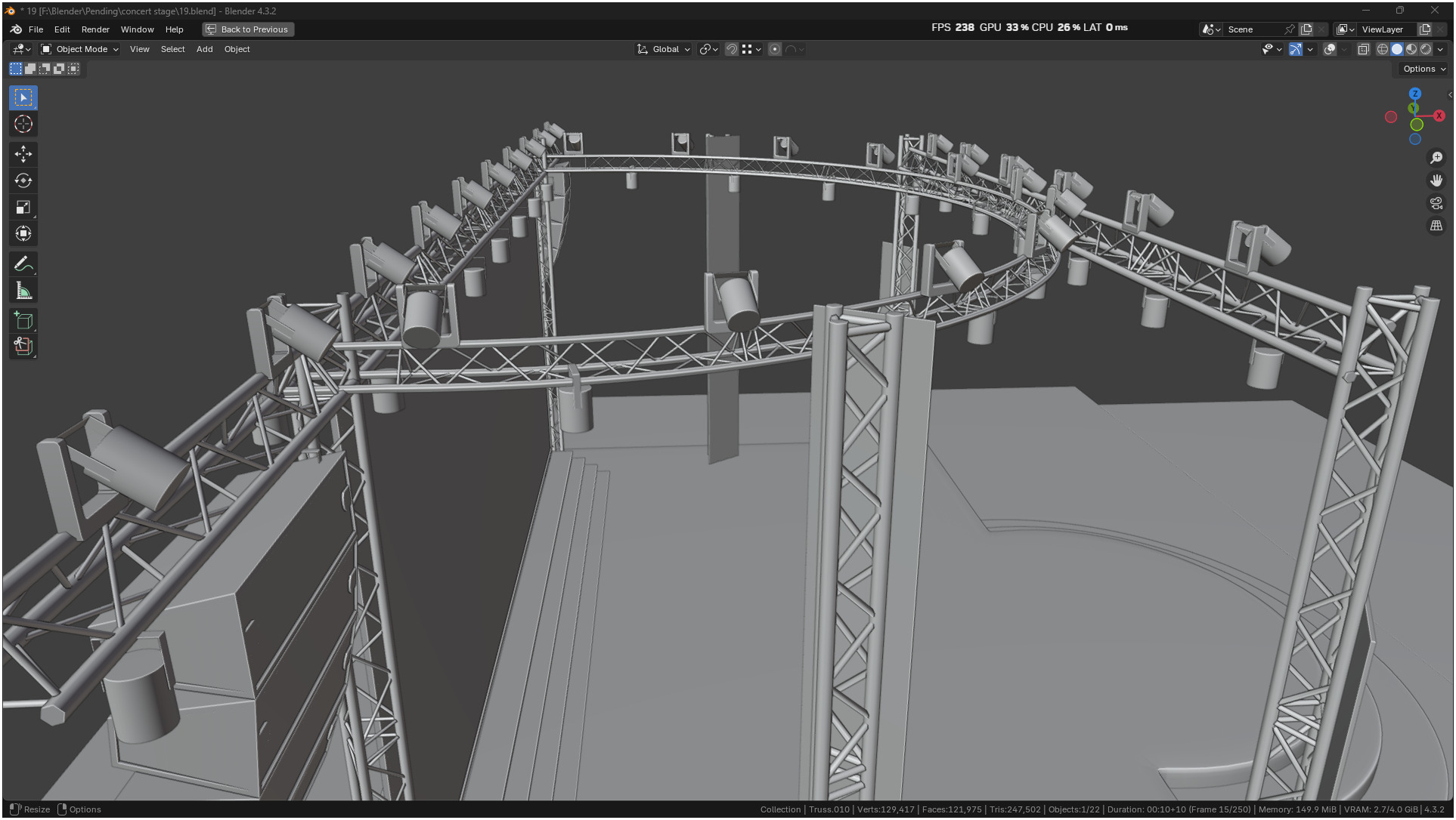 Entertainment Concert Event Stage 3D model_14