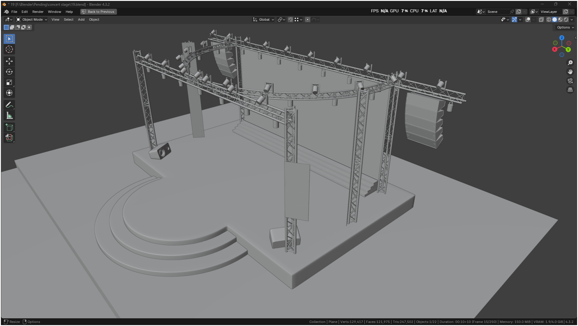 Entertainment Concert Event Stage 3D model_9