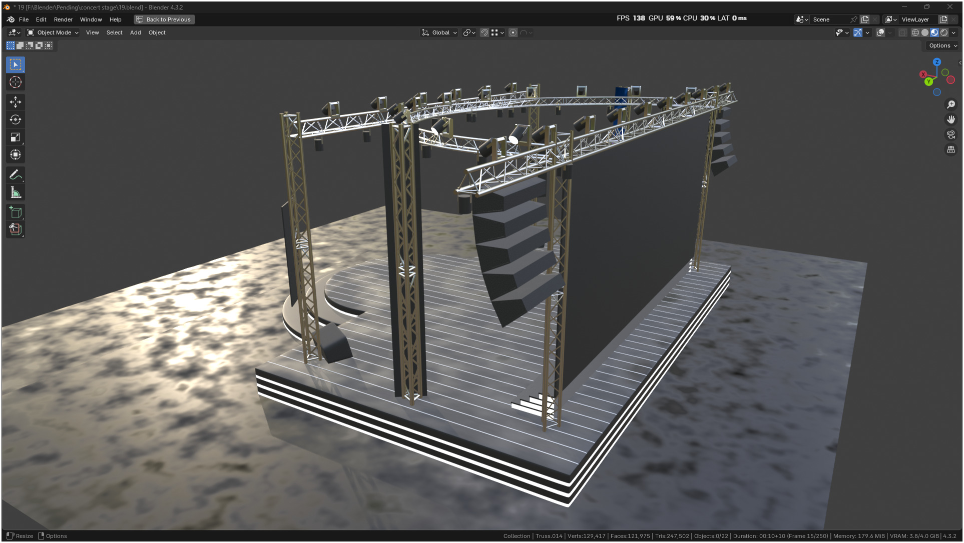 Entertainment Concert Event Stage 3D model_25