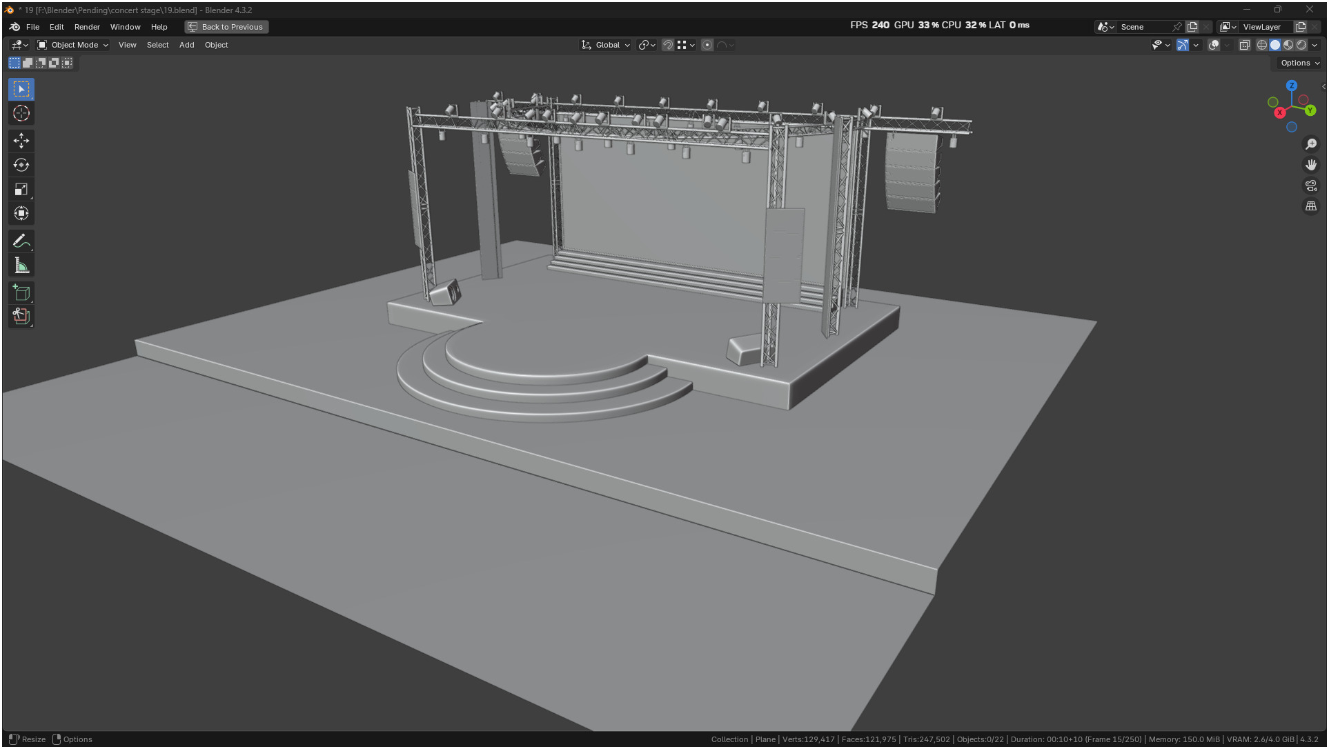Entertainment Concert Event Stage 3D model_13