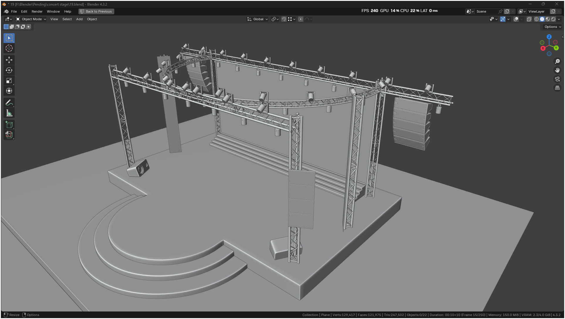 Entertainment Concert Event Stage 3D model_11