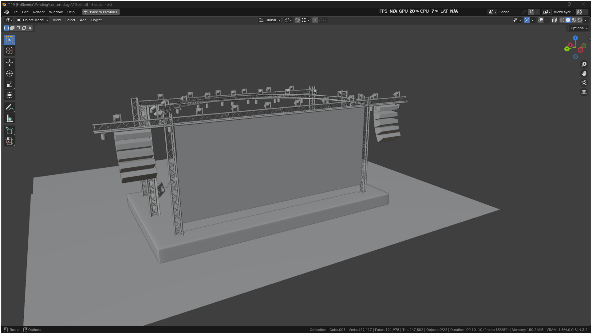 Entertainment Concert Event Stage 3D model_5