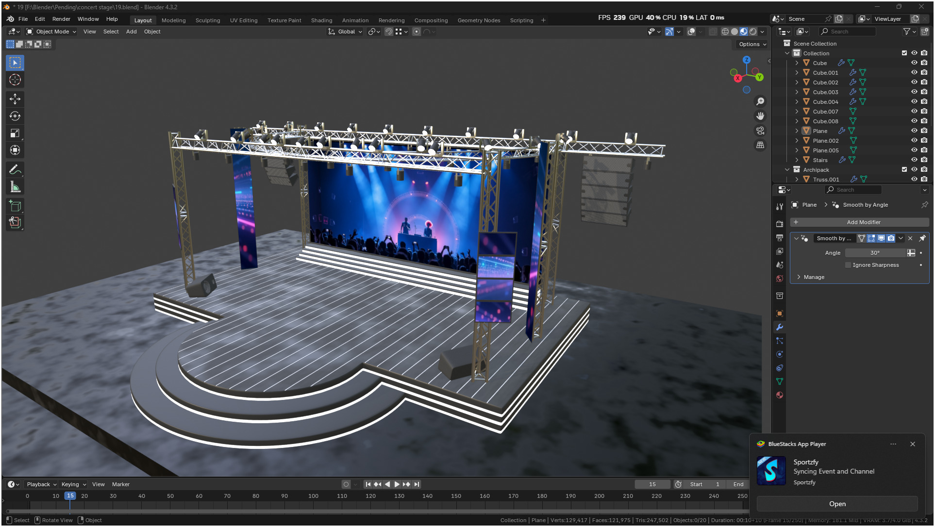 Entertainment Concert Event Stage 3D model_40