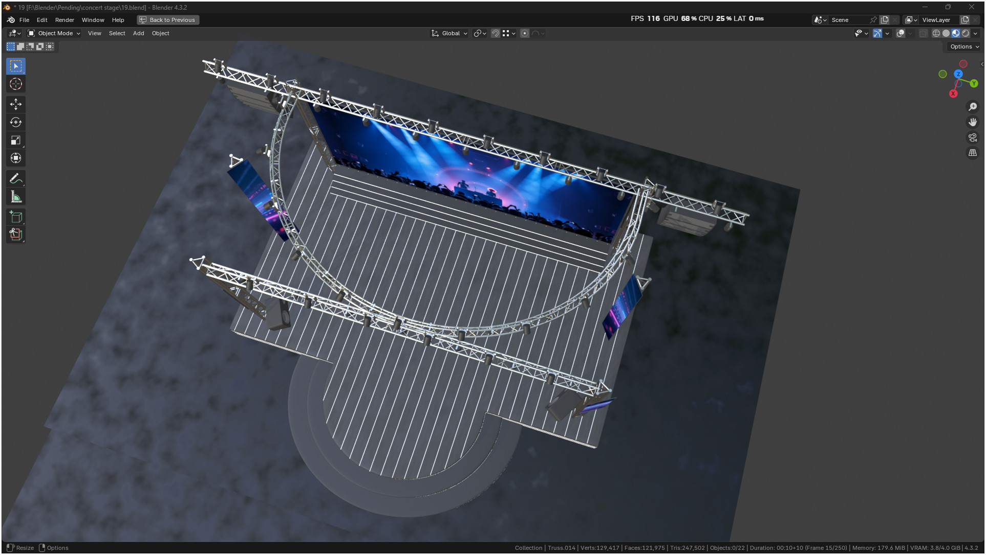 Entertainment Concert Event Stage 3D model_26