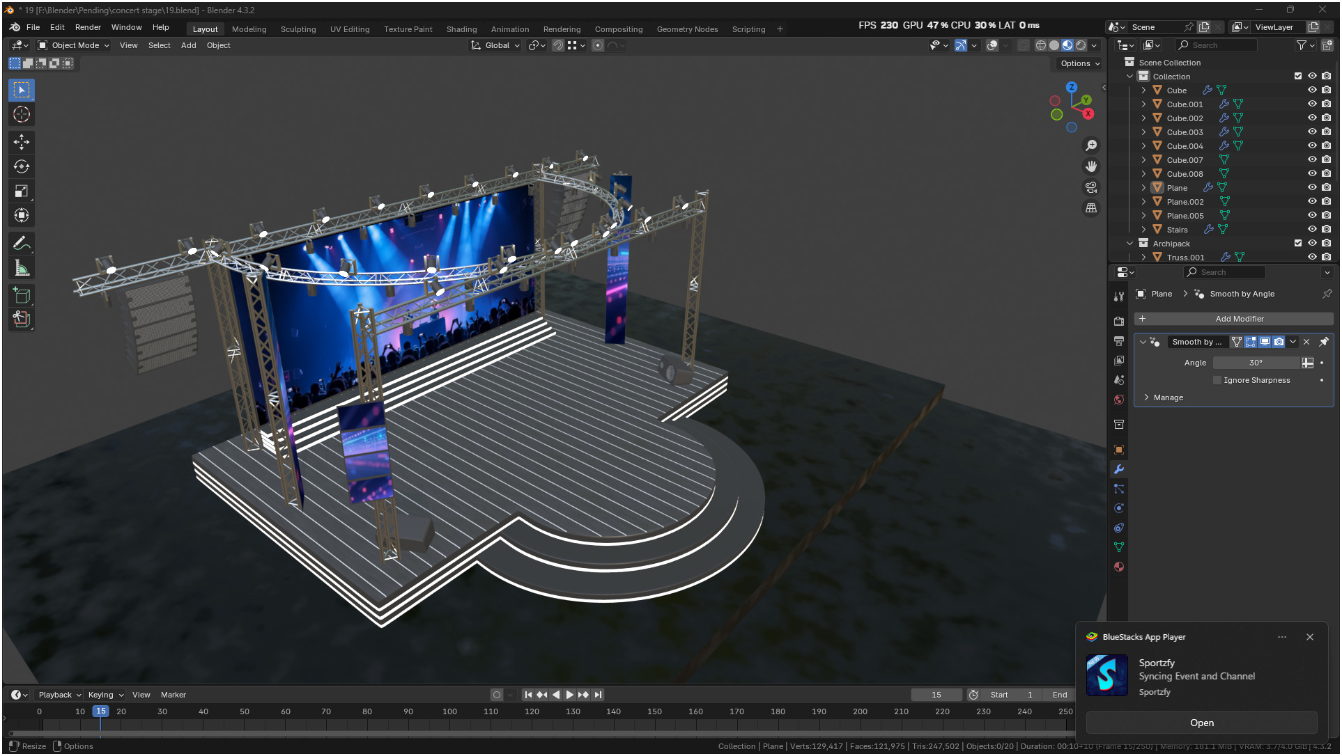 Entertainment Concert Event Stage 3D model_41