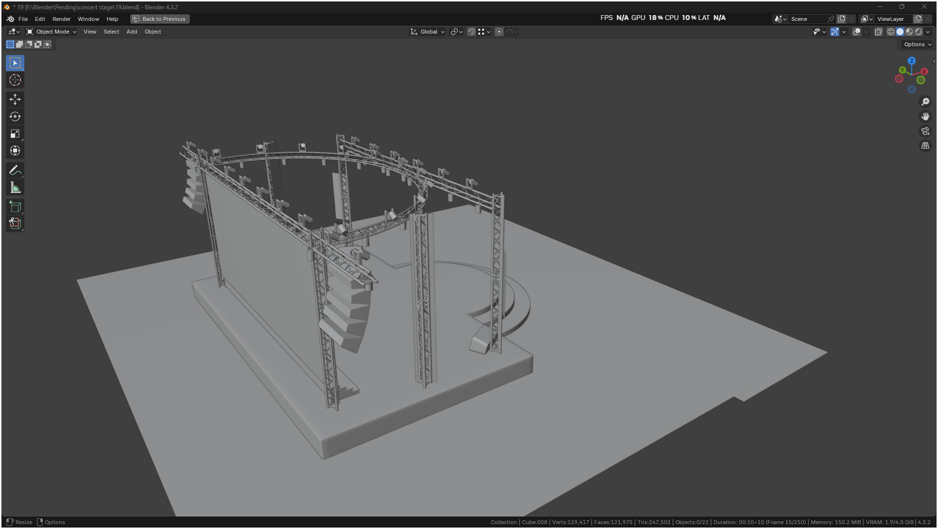 Entertainment Concert Event Stage 3D model_6