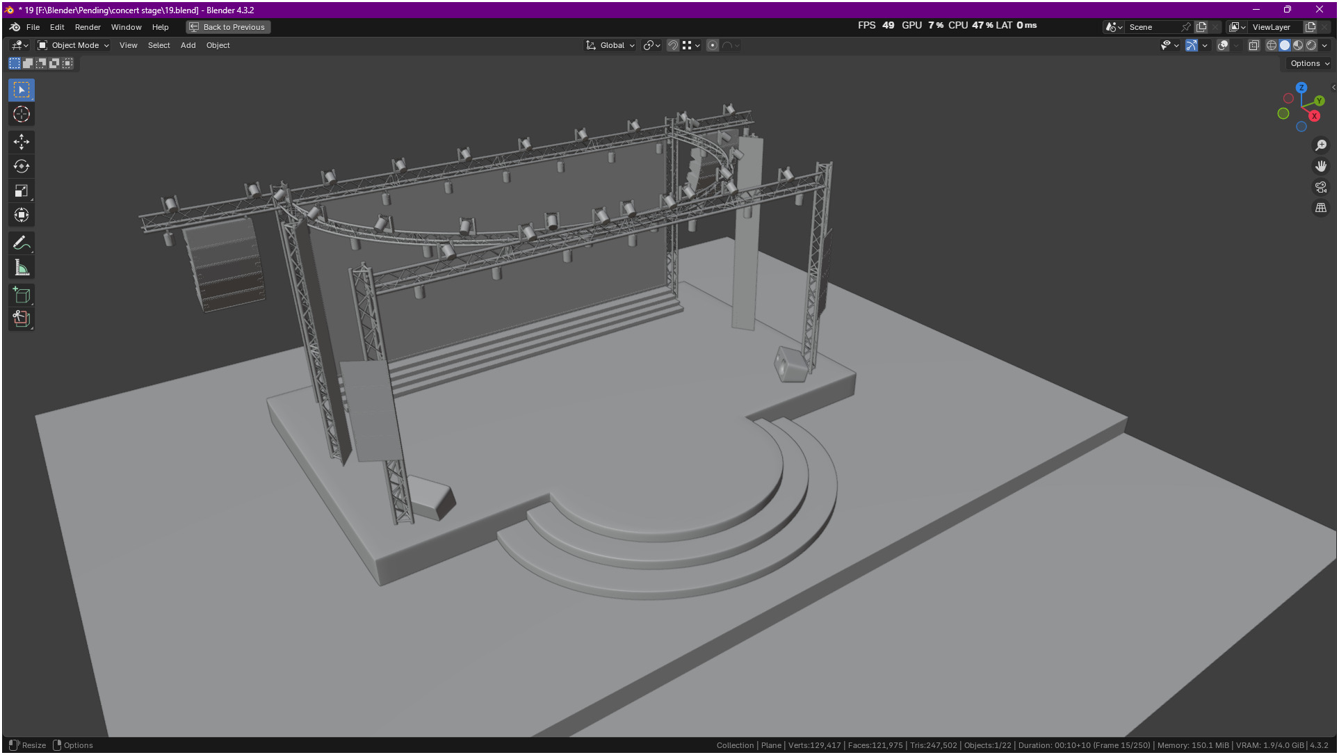 Entertainment Concert Event Stage 3D model_7